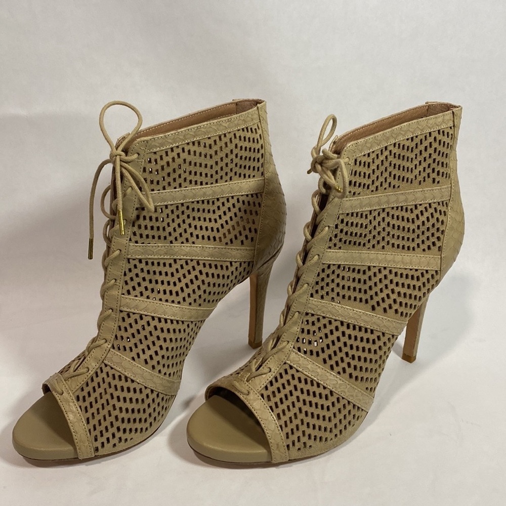 Joie Sharie Ankle Bootie perforated lace-up open toe sandal